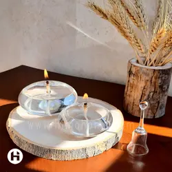 شمع پیرکس عدسی با چوب روستیک