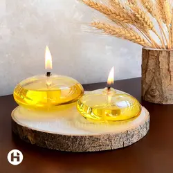 شمع پیرکس عدسی با چوب روستیک