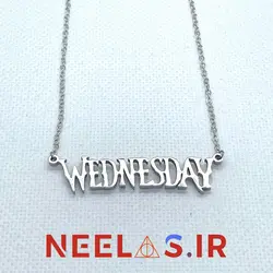 گردنبند استیل اسم ونزدی آدامز Wednesday