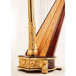 خرید چنگ عباسی 40 سیم مدل اهورا منبت طلایی - برترین ساز