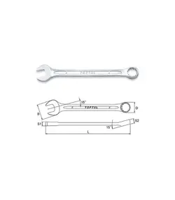 آچار سایز 12 یکسر تخت و رینگی تاپ تول TOPTUL مدل AAEB1212