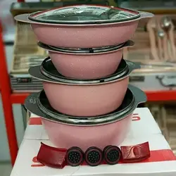 سرویس قابلمه ۱۰ پارچه طرح چدن اس پی اس SPS - جوزی کالا