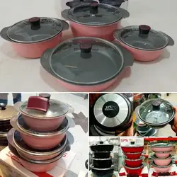 سرویس قابلمه ۱۰ پارچه طرح چدن اس پی اس SPS - جوزی کالا