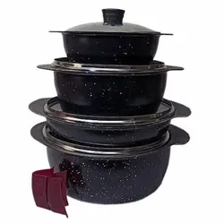 سرویس قابلمه ۱۰ پارچه طرح چدن اس پی اس SPS - جوزی کالا