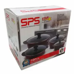سرویس قابلمه ۱۰ پارچه طرح چدن اس پی اس SPS - جوزی کالا