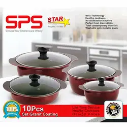 سرویس قابلمه ۱۰ پارچه طرح چدن اس پی اس SPS - جوزی کالا