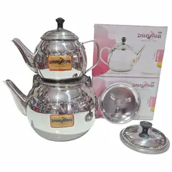 قیمت و خرید ست کتری قوری استیل لوکس زمزم مدل خمره ای - جوزی کالا