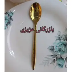 سرویس قاشق چنگال 24 نفره اروپایی طلایی یونیک ضخیم4.5 میل همراه جعبه