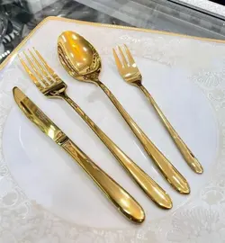 سرویس قاشق و چنگال 24 نفره 120 پارچه یونیک طرح دونا Unique Dona