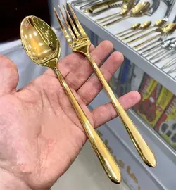 سرویس قاشق و چنگال 24 نفره 120 پارچه یونیک طرح دونا Unique Dona