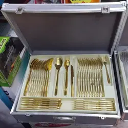 سرویس قاشق و چنگال 24 نفره 120 پارچه یونیک طرح دونا Unique Dona