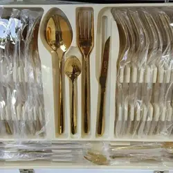 سرویس قاشق و چنگال 24 نفره 120 پارچه یونیک طرح دونا Unique Dona