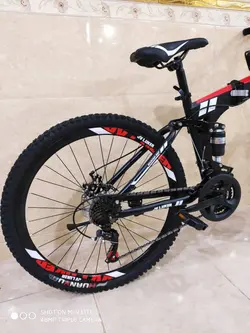 دوچرخه تاشو سایز ۲۶ مارک JV LUKER رنگ‌ مشکی قرمز