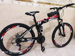 دوچرخه تاشو سایز ۲۶ مارک JV LUKER رنگ‌ مشکی قرمز