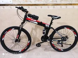 دوچرخه تاشو سایز ۲۶ مارک JV LUKER رنگ‌ مشکی قرمز