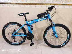 دوچرخه تاشو سایز ۲۶ مارک JV LUKER رنگ‌ آبی