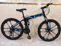 دوچرخه تاشو سایز ۲۶ HUMMER هامر ، رینگ ۱۰ پره ارتشی آبی