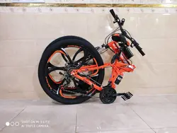 دوچرخه تاشو سایز ۲۶ ،۲۴ و ۲۷ SUPER GOLD سوپر گلد ، رینگ‌ سه پره رنگ‌ نارنجی همراه با هدیه