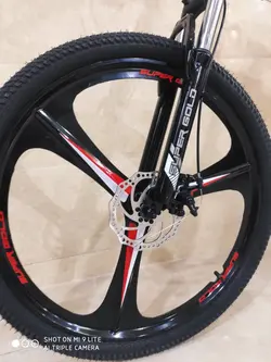 دوچرخه تاشو سایز ۲۶، ۲۴ و ۲۷ SUPER GOLD سوپر گلد ، رینگ‌ سه پره رنگ قرمز همراه با هدیه