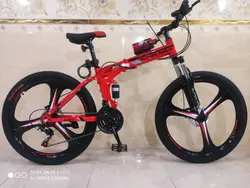 دوچرخه تاشو سایز ۲۶، ۲۴ و ۲۷ SUPER GOLD سوپر گلد ، رینگ‌ سه پره رنگ قرمز همراه با هدیه