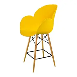 صندلی کانتر بنیزان مدل صدف پایه چوبی