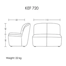 مبل دو نفره بدون دسته مدل KEF720 آرتمن