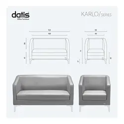 مبل دونفره اداری KARLO داتیس مدل SK10-2