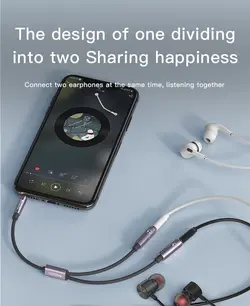 کابل تبدیل 1 به 2 جک 3.5 میلیمتری هدفون YESIDO AUX splitter YAU27 طول 30CM