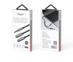 کابل تبدیل 1 به 2 جک 3.5 میلیمتری هدفون YESIDO AUX splitter YAU27 طول 30CM