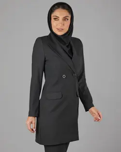 قیمت و خرید مانتو کت و شلوار چهار خونه یقه بلیزری دو دکمه | گالری مانتو میرداماد