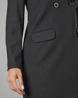 قیمت و خرید مانتو کت و شلوار چهار خونه یقه بلیزری دو دکمه | گالری مانتو میرداماد