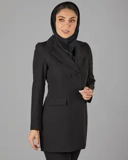 قیمت و خرید مانتو کت و شلوار اداری یقه انگلیسی دکمه پارچه ای | گالری مانتو میرداماد