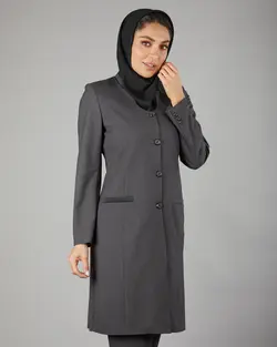 قیمت و خرید مانتو کت و شلوار دیپلمات یقه ساتن | گالری مانتو میرداماد