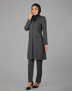 قیمت و خرید مانتو کت و شلوار دیپلمات یقه ساتن | گالری مانتو میرداماد