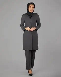 قیمت و خرید مانتو کت و شلوار دیپلمات یقه ساتن | گالری مانتو میرداماد