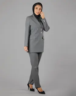 قیمت و خرید مانتو کت و شلوار بزایاق یقه بلیزری | گالری مانتو میرداماد