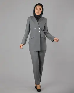 قیمت و خرید مانتو کت و شلوار بزایاق یقه بلیزری | گالری مانتو میرداماد