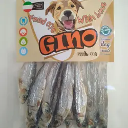 تشویقی سگ جینو مدل ماهی کیلکا وزن ۷۵ گرم