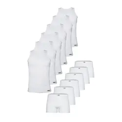 ست شورت و زیرپوش مردانه تولیدی پاران مدل اقتصادی 105 مجموعه 6 عددی