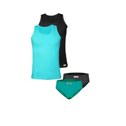 ست شورت و زیرپوش رکابی مردانه پنبینه مدل اسلیپ مجموعه 2 عددی