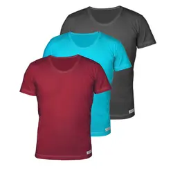 ست شورت و زیرپوش آستین دار مردانه پنبینه مدل نیم پا مجموعه 3 عددی