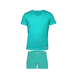 ست شورت و زیرپوش آستین دار پسرانه پنبینه مدل پادار