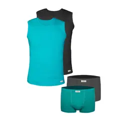 ست شورت و زیرپوش مردانه پنبینه مدل 07 مجموعه 2 عددی
