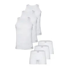 ست شورت و زیرپوش مردانه پنبینه مدل پادار و رکابی مجموعه 3 عددی