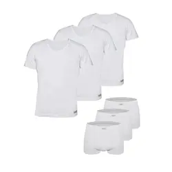 ست شورت و زیرپوش آستین دار مردانه پنبینه مدل صادراتی مجموعه 3 عددی