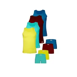 ست شورت و زیرپوش پسرانه پنبینه مدل صادراتی مجموعه 4 عددی