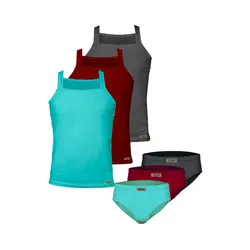 ست شورت و زیرپوش مردانه تولیدی پاران مدل نخ پنبه خالص صادراتی مجموعه 3 عددی