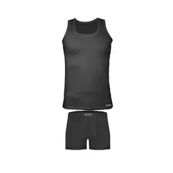 ست شورت و زیرپوش مردانه تولیدی پاران مدل نخ پنبه خالص صادراتی مجموعه 2 عددی