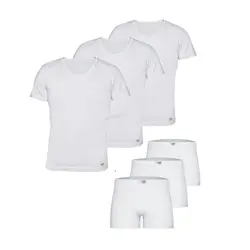 ست شورت و زیرپوش مردانه تولیدی پاران مدل نخ پنبه مجموعه 3 عددی