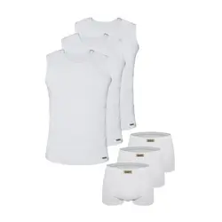 ست شورت و زیرپوش مردانه تولیدی پاران مدل اقتصادی مجموعه 3 عددی